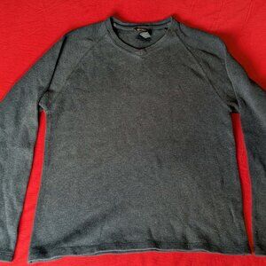 Express Vintage Men’s Charcoal Cotton V-Neck Sweater – Size Small – Made in USA
